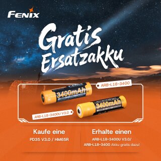 Fenix PD35 V3.0 LED Taschenlampe + ARB-L18-3400U V3.0 LiIon Akku