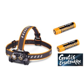 Fenix HM65R Stirnlampe mit 2x ARB-L18-3400 Li-ion Akkus