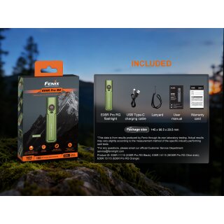 Fenix E06R Pro RG Taschenlampe Weißes+Rotes Licht+grüner Laser olive