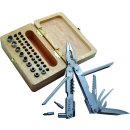 Multitool "Profi", 43 Funktionen, mit hölzernem Geschenkkästchen