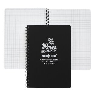 Modestone® A5 Side Spiral Notebook 148x210mm 30 Blatt - Schwarz