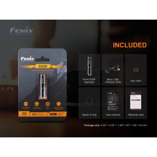 Fenix E02R LED Schlüsselbundleuchte 