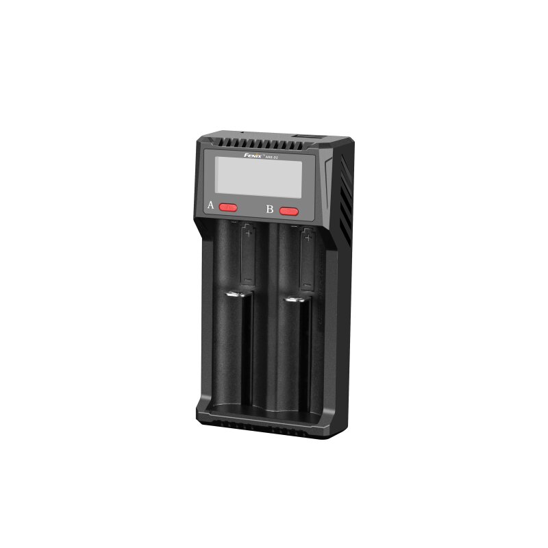 Fenix ARE-D2, 2 Bay USB Smart Battery Charger Incl. LCD Screen | Fast Charging | Power Bank Function | Charging Li-ion 10440 14500 16340 18650 21700 26650 & Ni-MH/Ni-Cd AA AAA C