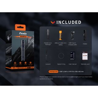 Fenix PD40R V2 & E01 Geschenkset – Starke LED-Taschenlampen, 3000 & 100 Lumen, Wasserdicht IP68 – Inkl. Akku