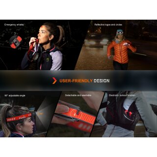 FENIX HM62-T - Frontale LED 1200 Lumen Per Trail Running E Campeggio, Batteria Integrata